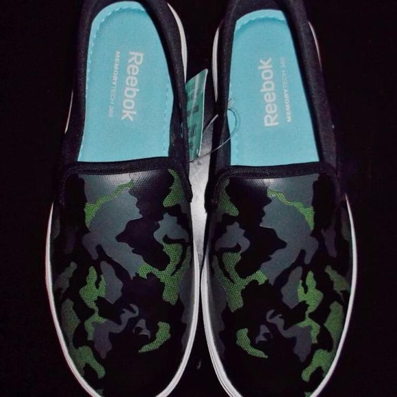 REEBOK WOMENS SIZE 6 CAMO SCOUT GREEN SKYSCAPE VIVA SLIP ON SNEAKER SHOE - Picture 7 of 7